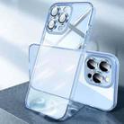 For iPhone 14 Plus Diamond Eagle Eye Anti-Fingerprint Glass Phone Case (Transparent Blue) - 1