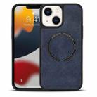 For iPhone 14 Plus Lambskin Texture MagSafe Magnetic Phone Case (Dark Blue) - 1