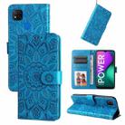 For Xiaomi Redmi 9C / 10A Embossed Sunflower Leather Phone Case(Blue) - 1