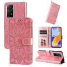 For Xiaomi Redmi Note 11 Pro 5G Embossed Sunflower Leather Phone Case(Pink) - 1