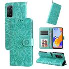 For Xiaomi Redmi Note 11 Pro 4G Foreign Version / 5G Embossed Sunflower Leather Phone Case(Green) - 1