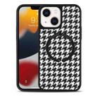 For iPhone 14 Leather Texture MagSafe Magnetic Phone Case (Houndstooth) - 1