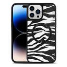 For iPhone 14 Pro Leather Texture MagSafe Magnetic Phone Case(Zebra-stripe) - 1