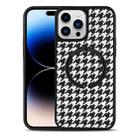 For iPhone 14 Pro Max Leather Texture MagSafe Magnetic Phone Case (Houndstooth) - 1