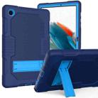 For Samsung Galaxy Tab A8 10.5 2021 X200 Contrast Color Robot Shockproof Silicone + PC Tablet Case(Navy Blue) - 1
