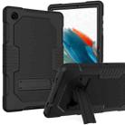 For Samsung Galaxy Tab A8 10.5 2021 X200 Contrast Color Robot Shockproof Silicone + PC Tablet Case(Black) - 1