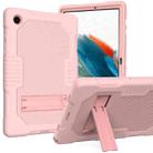 For Samsung Galaxy Tab A8 10.5 2021 X200 Contrast Color Robot Shockproof Silicone + PC Tablet Case(Rose Gold) - 1