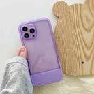 For iPhone 14 Plus TPU + PC Stool Holder Phone Case (Purple) - 1