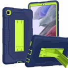 For Samsung Galaxy A7 Lite T220 Contrast Color Robot Shockproof Silicone + PC Tablet Case(Navy Blue Yellow Green) - 1