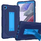 For Samsung Galaxy A7 Lite T220 Contrast Color Robot Shockproof Silicone + PC Tablet Case(Navy Blue) - 1