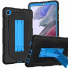 For Samsung Galaxy A7 Lite T220 Contrast Color Robot Shockproof Silicone + PC Tablet Case(Black Blue) - 1