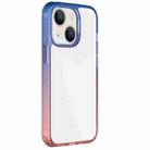 For iPhone 14 Plus Colorful Gradient TPU + PC Phone Case (Blue Pink) - 1