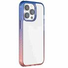 For iPhone 14 Pro Colorful Gradient TPU + PC Phone Case(Blue Pink) - 1