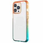 For iPhone 14 Pro Max Colorful Gradient TPU + PC Phone Case (Orange Green) - 1