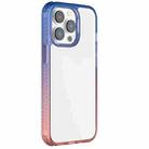 For iPhone 14 Pro Max Colorful Gradient TPU + PC Phone Case (Blue Pink) - 1