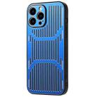 For iPhone 14 Plus Hollow Heat Dissipation Metal Phone Case (Sierra Blue) - 1