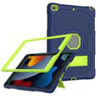For iPad 10.2 2021 Contrast Color Robot Shockproof Silicone + PC Tablet Case(Navy Blue Yellow Green) - 1
