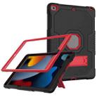 For iPad 10.2 2021 Contrast Color Robot Shockproof Silicone + PC Tablet Case(Black Red) - 1