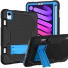 For iPad mini 6 Contrast Color Robot Shockproof Silicone + PC Tablet Case(Black Blue) - 1