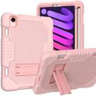 For iPad mini 6 Contrast Color Robot Shockproof Silicone + PC Tablet Case(Rose Gold) - 1