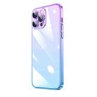 For iPhone 14 Pro Max Transparent Electroplated PC Gradient Phone Case (Blue Purple) - 1