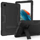 For Samsung Galaxy Tab A8 10.5 2021 X200 Contrast Color Robot Silicone + PC Tablet Case(Black) - 1