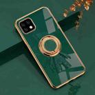 For Sharp Aquos Sense 6 6D Plating Astronaut Ring Kickstand Phone Case(Night Green) - 1