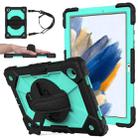 For Samsung Galaxy Tab A8 10.5 2021 X200 Contrast Color Robot Silicone + PC Tablet Case(Black+Mint) - 1