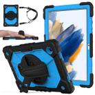 For Samsung Galaxy Tab A8 10.5 2021 X200 Contrast Color Robot Silicone + PC Tablet Case(Black+Blue) - 1