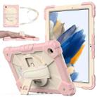 For Samsung Galaxy Tab A8 10.5 2021 X200 Contrast Color Robot Silicone + PC Tablet Case(Rose Gold+Beige) - 1