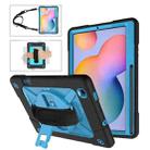 For Samsung Galaxy Tab S6 Lite P610 Contrast Color Robot Silicone + PC Tablet Case(Black Blue) - 1