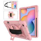 For Samsung Galaxy Tab S6 Lite P610 Contrast Color Robot Silicone + PC Tablet Case(Rose Gold) - 1