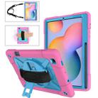 For Samsung Galaxy Tab S6 Lite P610 Contrast Color Robot Silicone + PC Tablet Case(Rose Red Blue) - 1