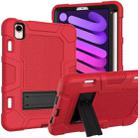 For iPad mini 6 Contrast Color Robot Silicone + PC Tablet Case(Red Black) - 1