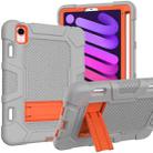 For iPad mini 6 Contrast Color Robot Silicone + PC Tablet Case(Grey Orange) - 1