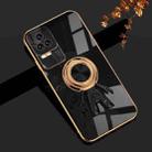 For Xiaomi Redmi K40S 6D Plating Astronaut Ring Kickstand Phone Case(Black) - 1