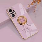 For Xiaomi Redmi Note 10 4G 6D Plating Astronaut Ring Kickstand Phone Case(Light Purple) - 1