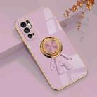 For Xiaomi Redmi Note 10 5G 6D Plating Astronaut Ring Kickstand Phone Case(Light Purple) - 1