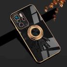 For Xiaomi Redmi Note 10 Pro 5G 6D Plating Astronaut Ring Kickstand Phone Case(Black) - 1