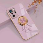 For Xiaomi Redmi Note 10 Pro 5G 6D Plating Astronaut Ring Kickstand Phone Case(Light Purple) - 1