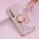 For Xiaomi Mi 10 5G 6D Plating Astronaut Ring Kickstand Phone Case(Light Purple) - 1