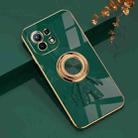 For Xiaomi Mi 11 6D Plating Astronaut Ring Kickstand Phone Case(Night Green) - 1