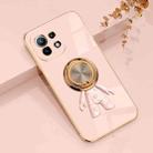 For Xiaomi Mi 11 6D Plating Astronaut Ring Kickstand Phone Case(Light Pink) - 1