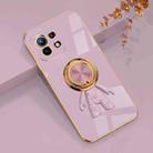 For Xiaomi Mi 11 6D Plating Astronaut Ring Kickstand Phone Case(Light Purple) - 1