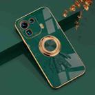 For Xiaomi Mi 11 Pro 6D Plating Astronaut Ring Kickstand Phone Case(Night Green) - 1