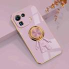 For Xiaomi Mi 11 Pro 6D Plating Astronaut Ring Kickstand Phone Case(Light Purple) - 1