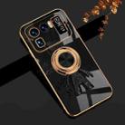 For Xiaomi Mi 11 Ultra 6D Plating Astronaut Ring Kickstand Phone Case(Black) - 1