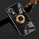 For Xiaomi 12 6D Plating Astronaut Ring Kickstand Phone Case(Black) - 1