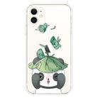 For iPhone 11 Lucency Painted TPU Protective(Lotus Leaf Panda) - 1