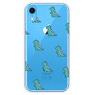 For iPhone XR Transparent Painted TPU Protective Phone Case(Mini Dinosaur) - 1